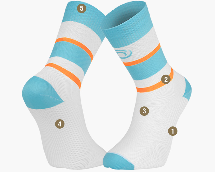 Light RUN high Ibiza socks Blue/Orange